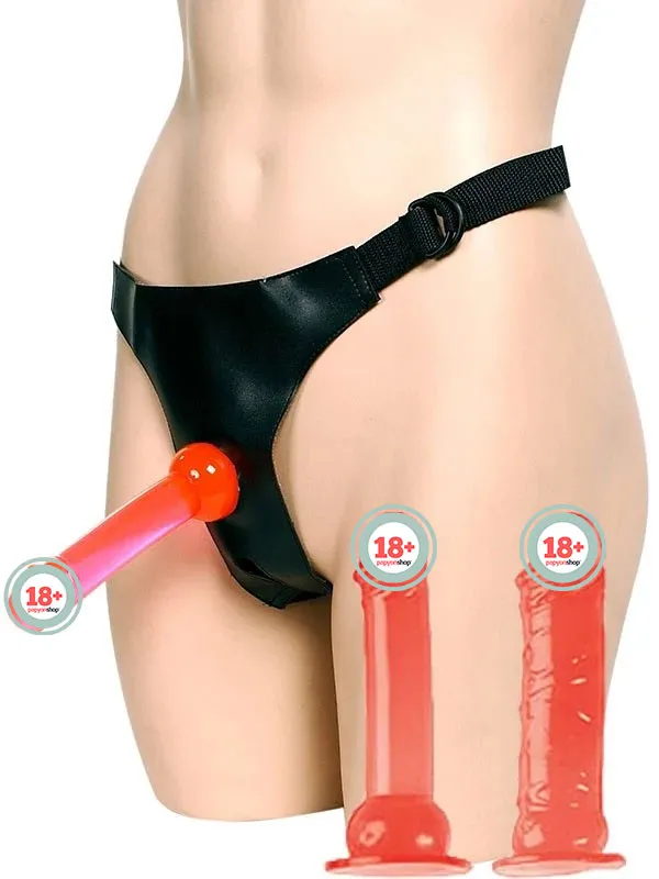 İkili Belden Bağlamalı Jel Penis