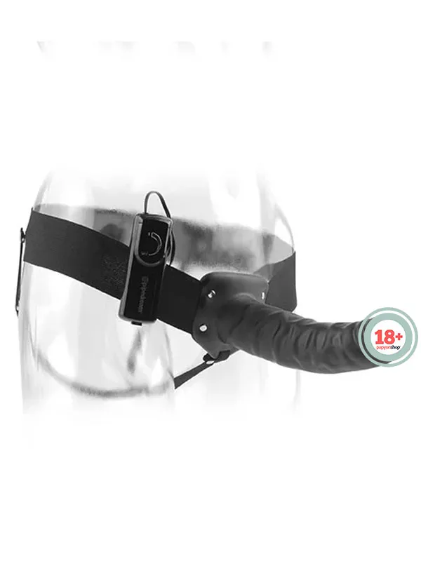 Pipedream İçi Boş Titreşimli Belden Bağlamalı Zenci Penis 20 cm