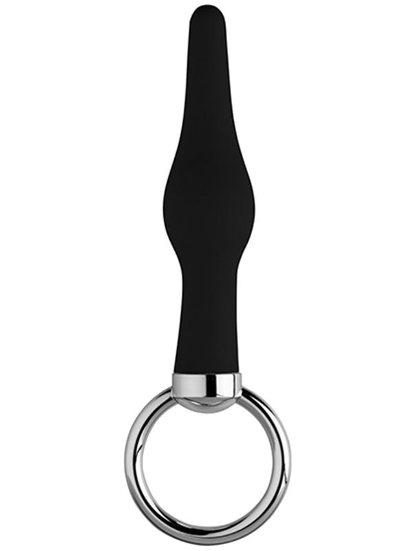 Anal Plug Halkalı 9 cm Siyah
