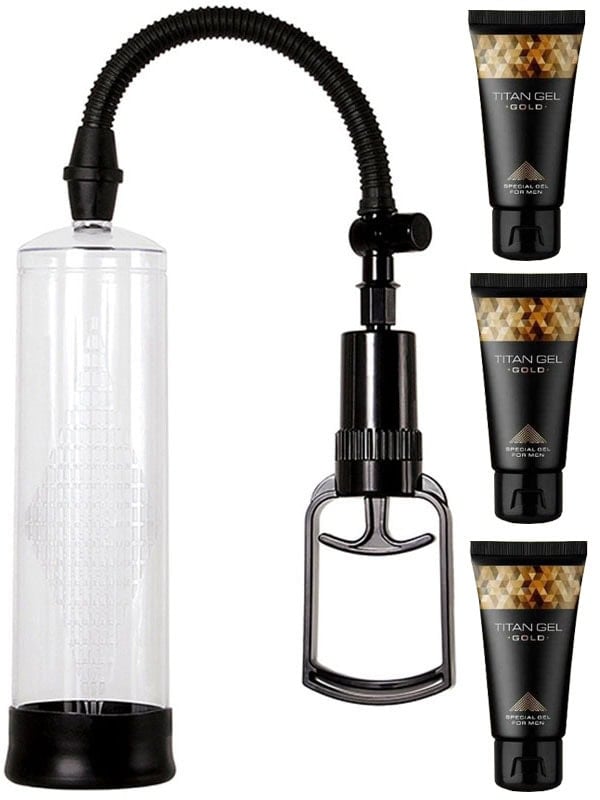 Güçlü Penis Pompası ve 3 Adet Titan Gel Gold Hediyeli