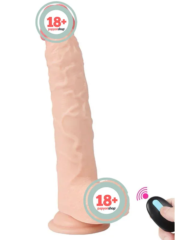 SHEQU Jeff Swaying Uzaktan Kumandalı Şarjlı Döner Başlı Titreşimli Realistik Dildo 23 cm