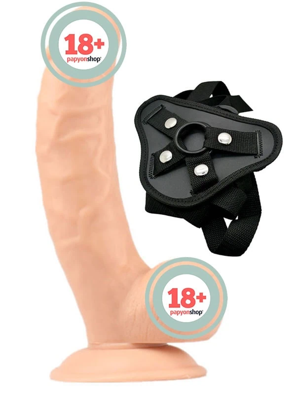 Belden Bağlamalı Realistik Dildo İçi Dolu 21 cm