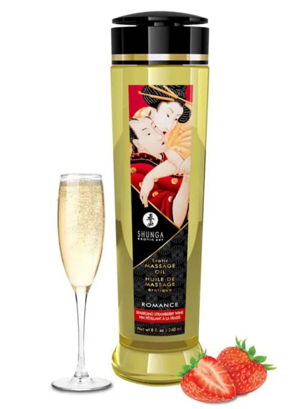 Shunga Erotic Massage Oil Çilek Şarabı Aromalı 240 ml