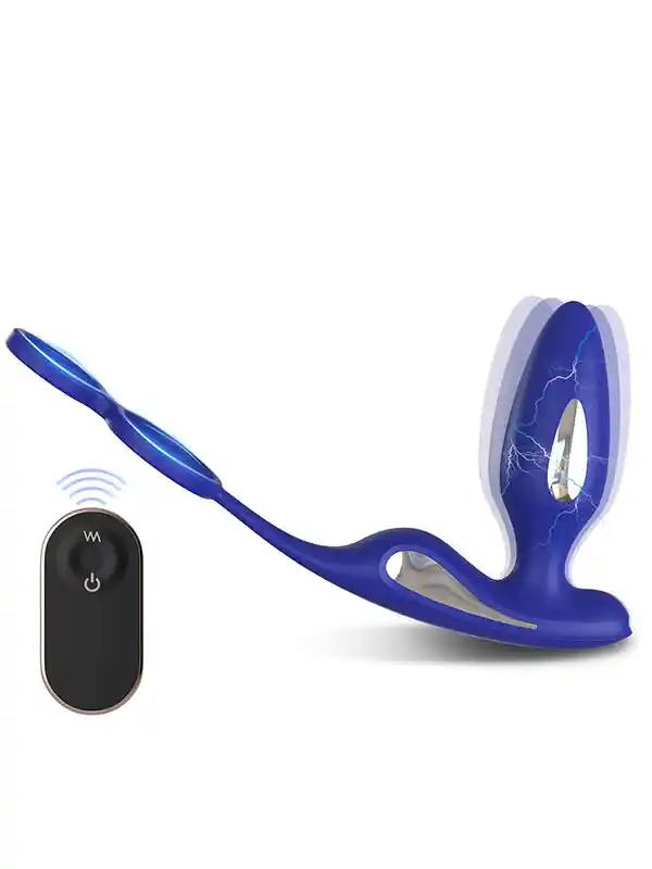 Prostat ve Penis Halkalı Elektro Şok Özellikli Anal Vibratör