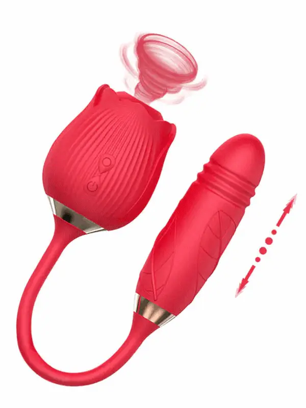 NOXXX Şarjlı Titreşimli İtme Hareketli Rose Sucking Vibratör